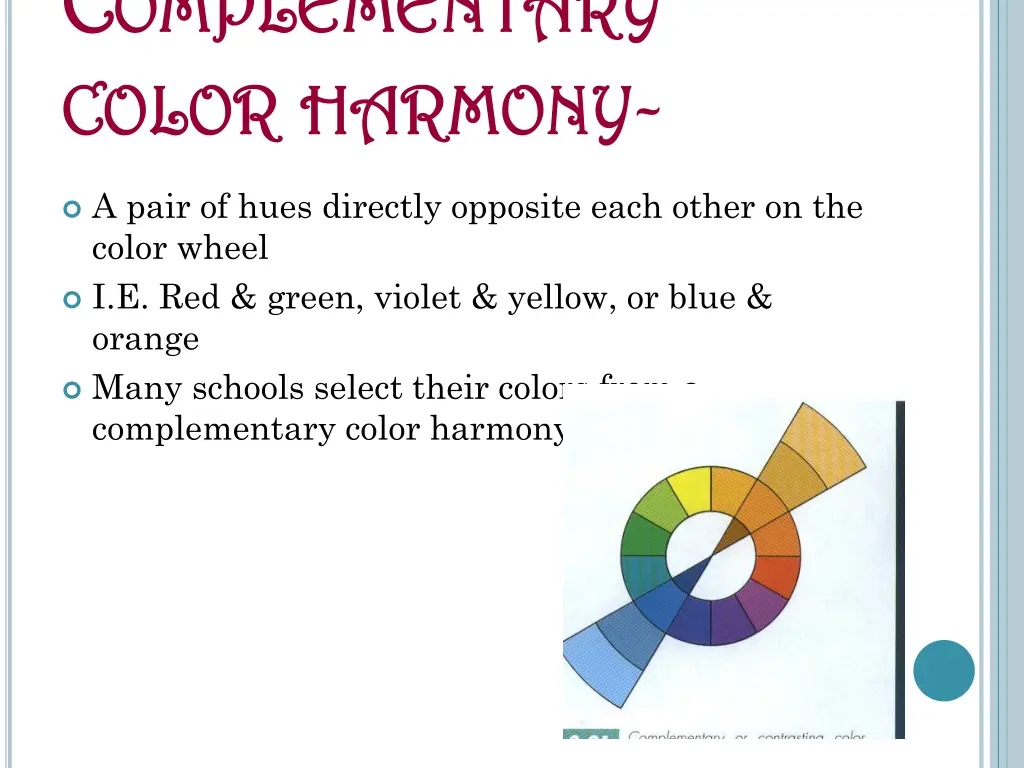 c c omplementary omplementary color color harmony