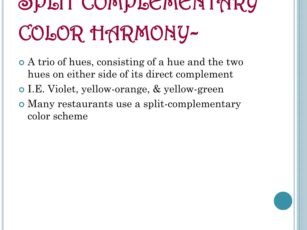 s s plit plit complementary complementary color