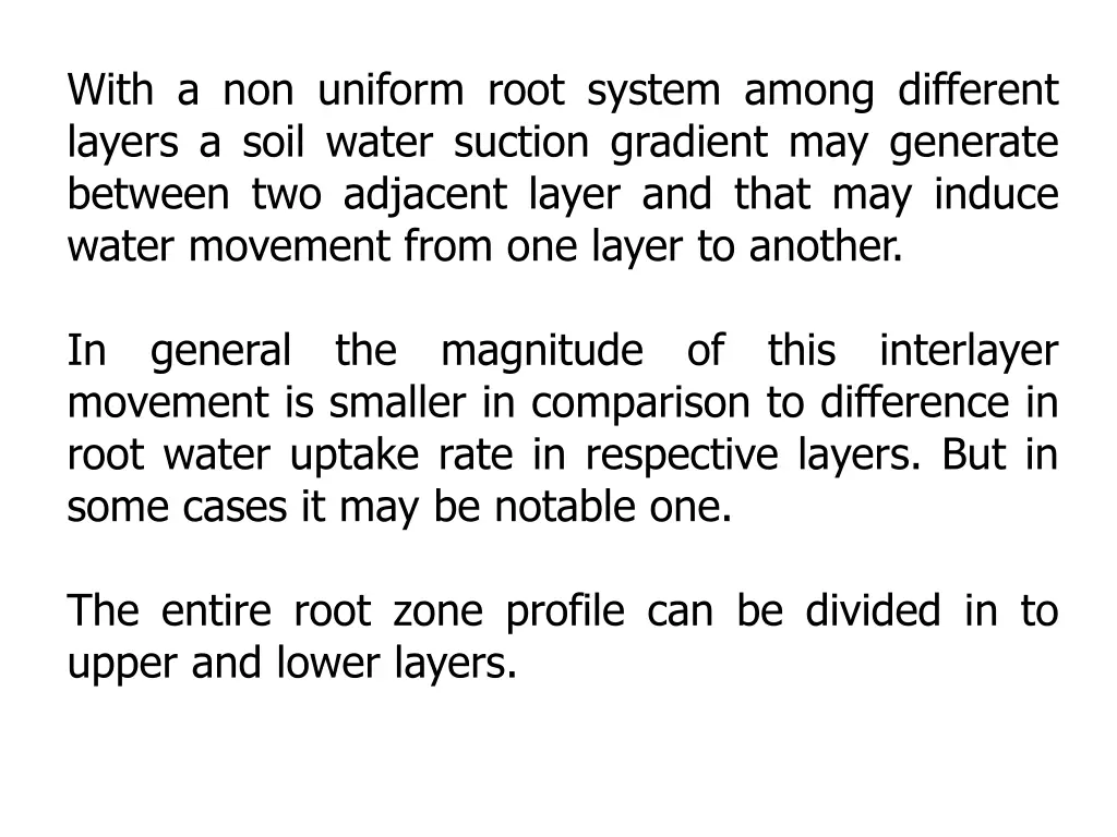 with a non uniform root system among different