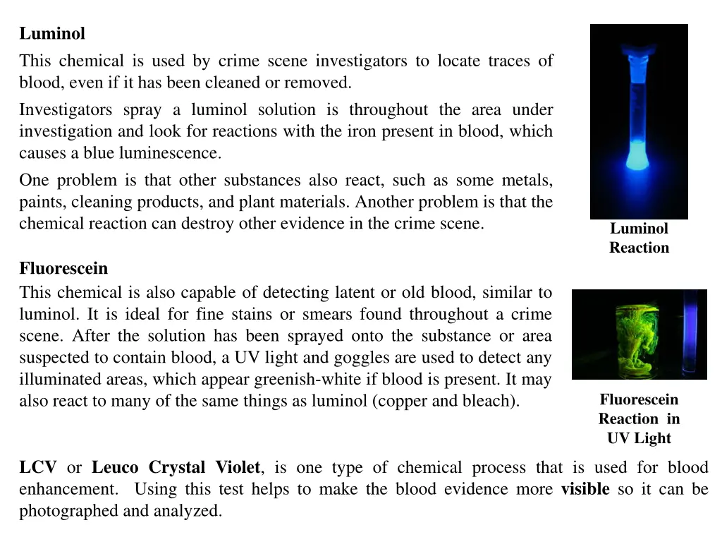 luminol this chemical is used by crime scene