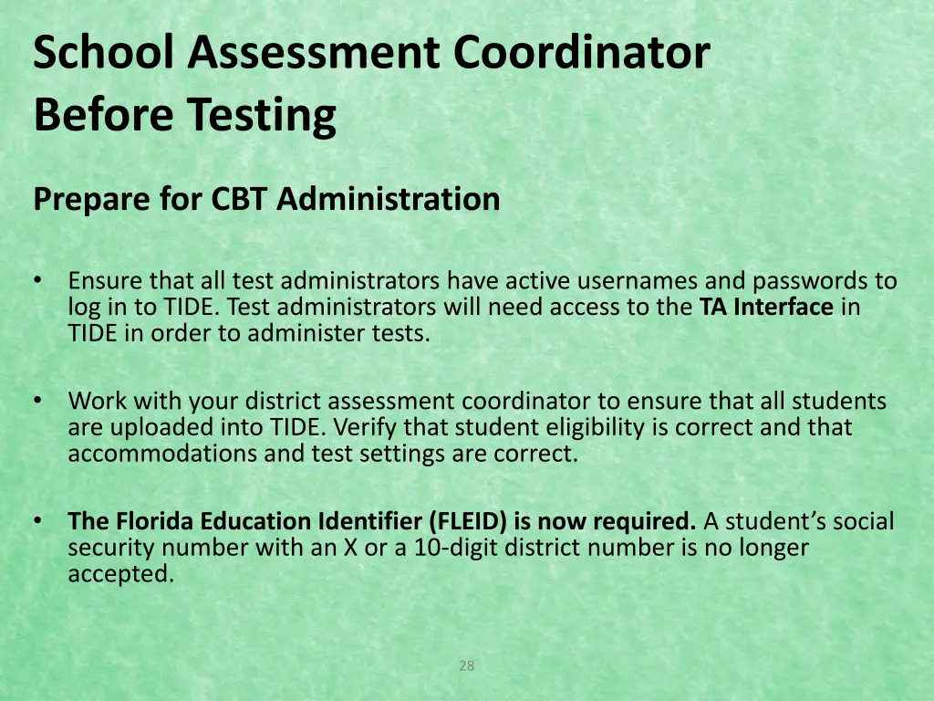 school assessment coordinator before testing 3