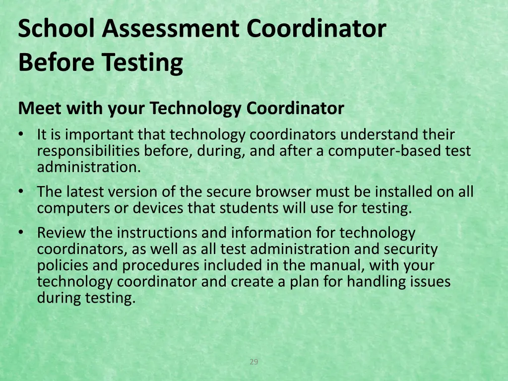 school assessment coordinator before testing 4