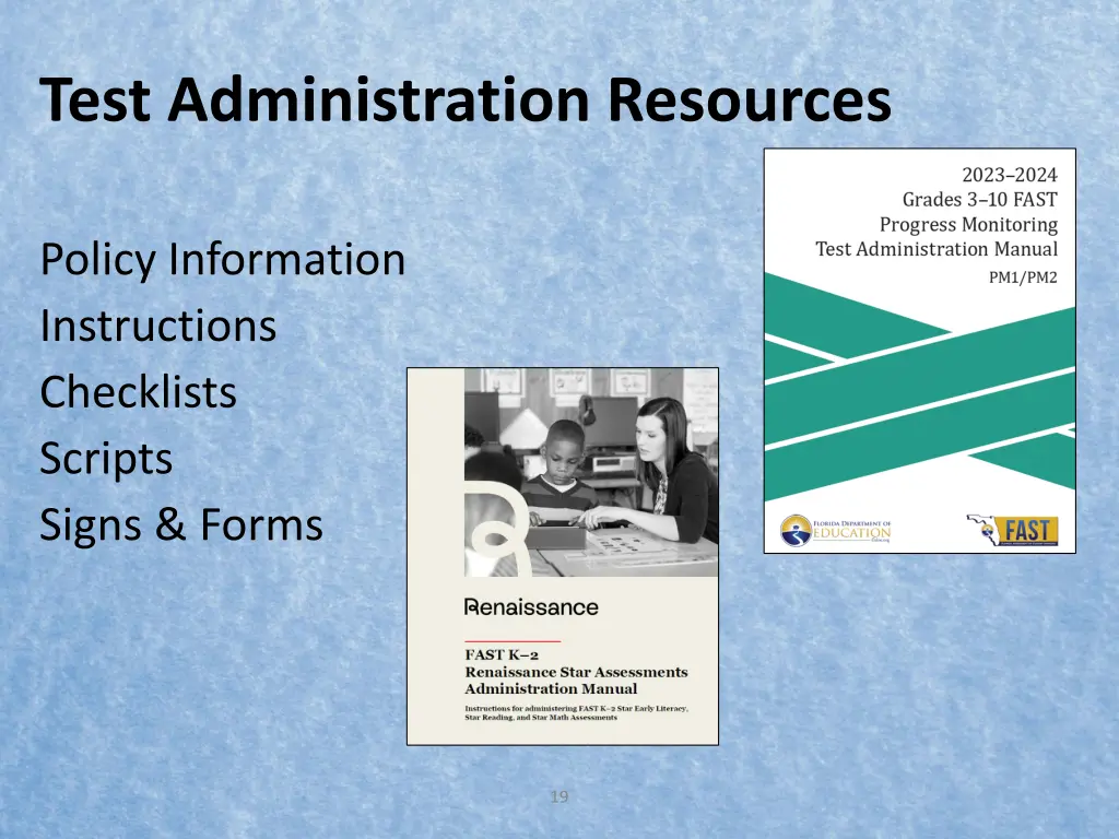 test administration resources