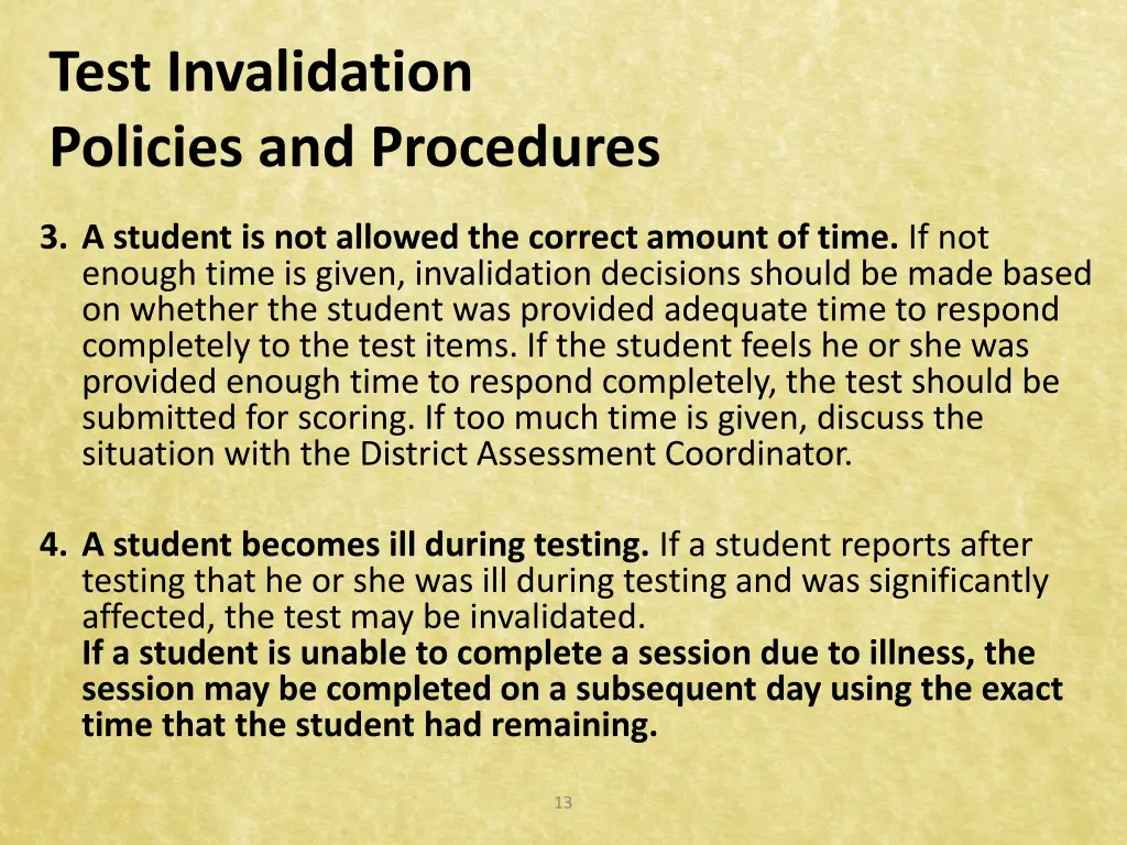 test invalidation policies and procedures 1