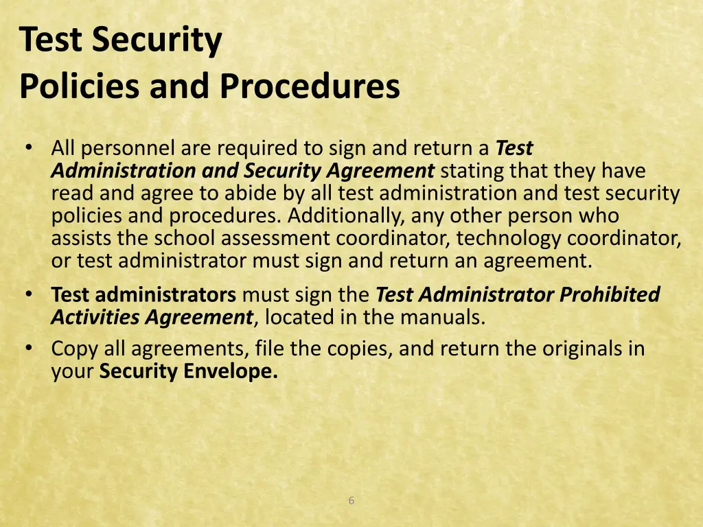 test security policies and procedures 2