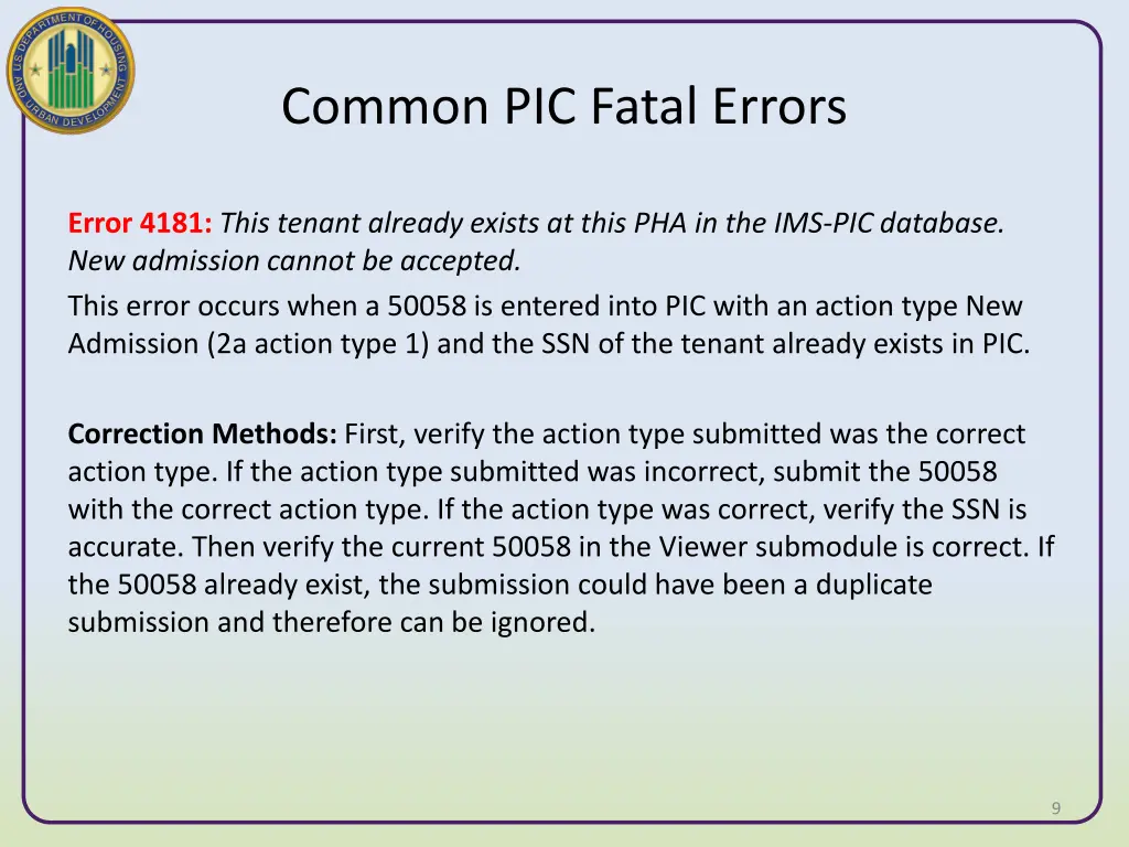 common pic fatal errors 1