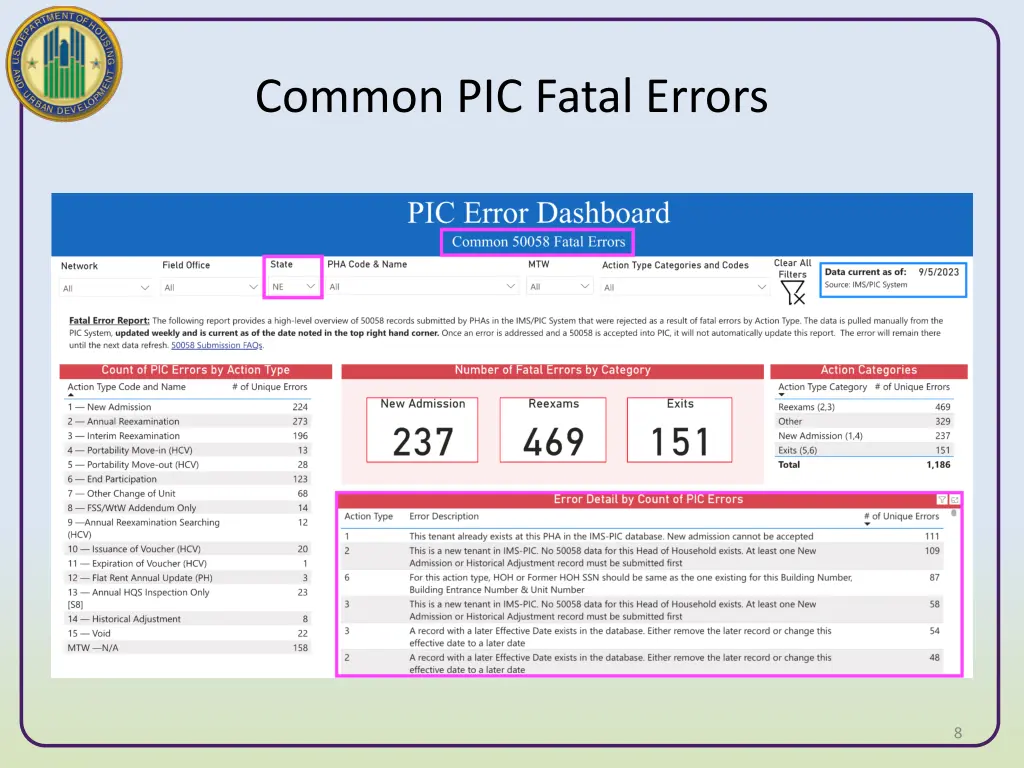 common pic fatal errors