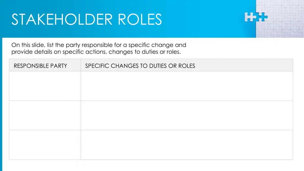 stakeholder roles