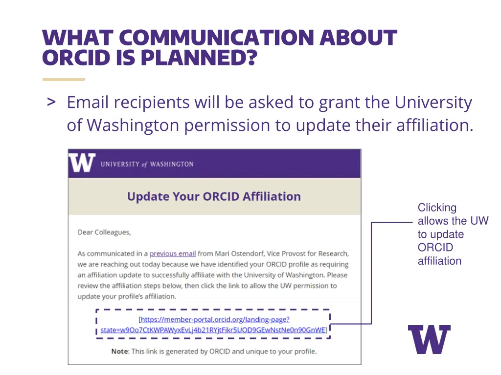 what communication about orcid is planned 2