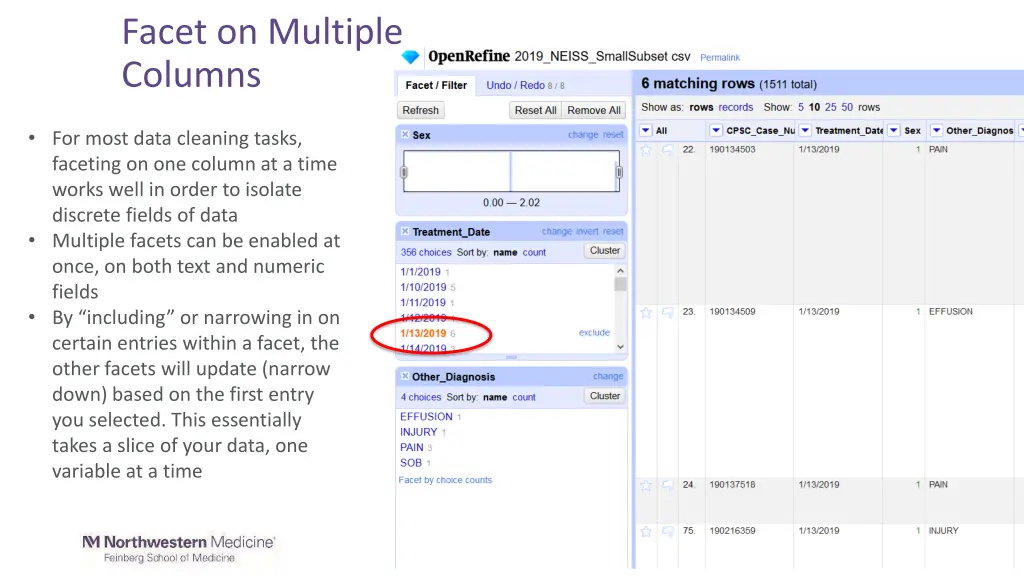 facet on multiple columns