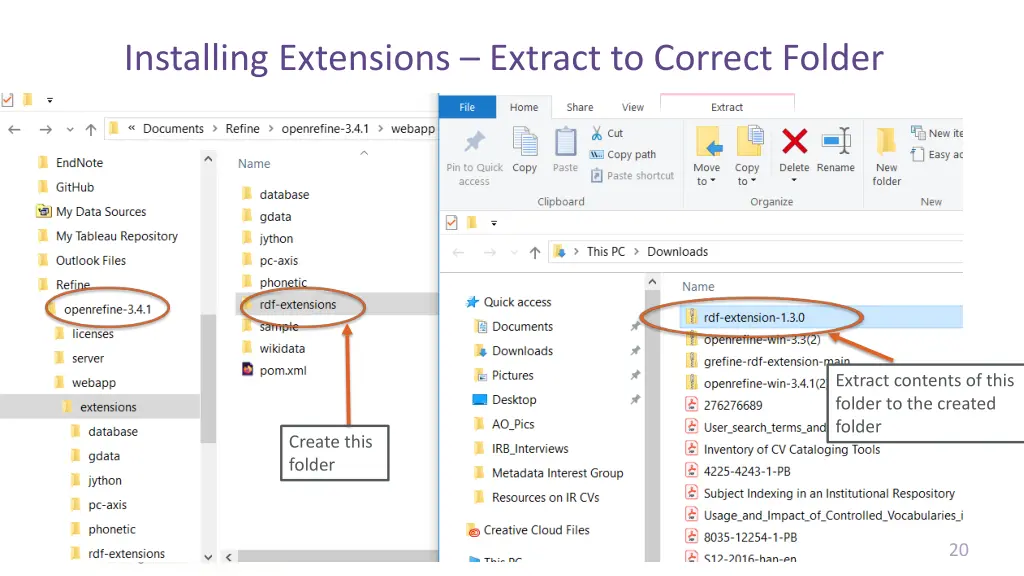 installing extensions extract to correct folder