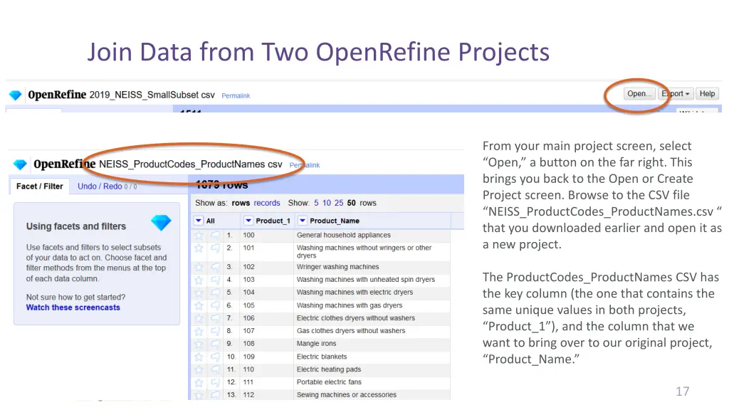 join data from two openrefine projects