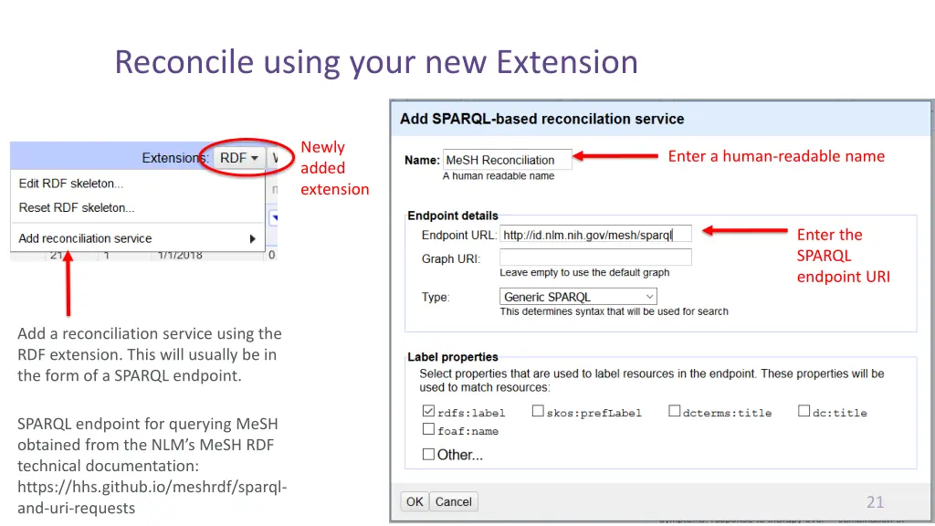 reconcile using your new extension