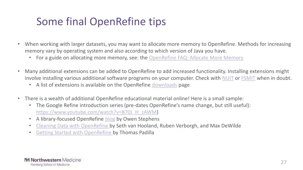 some final openrefine tips