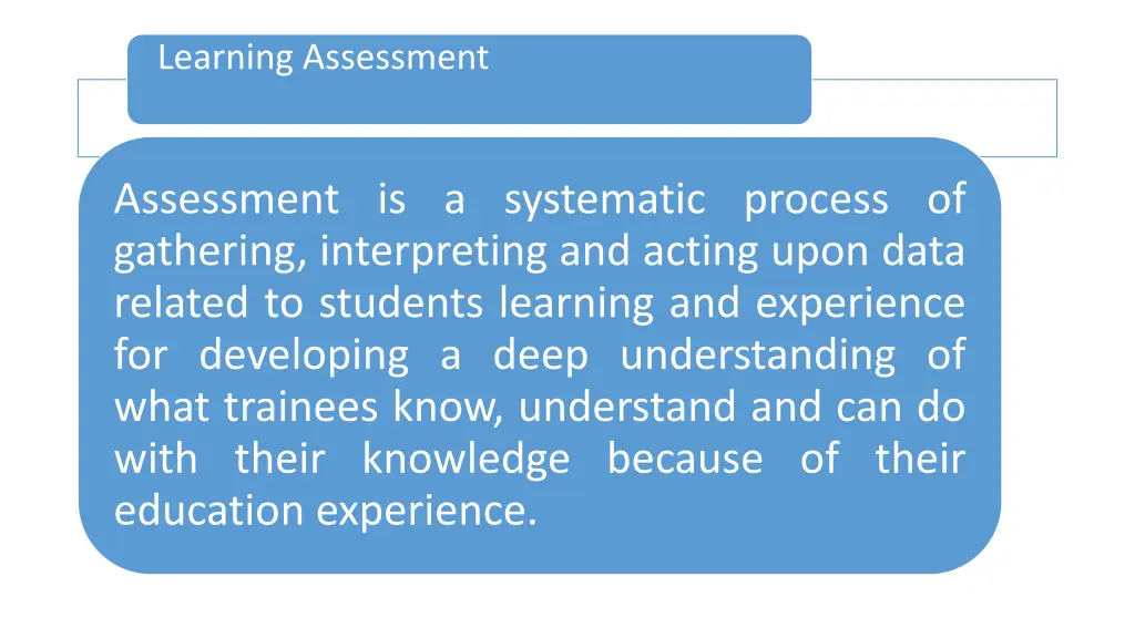 learning assessment