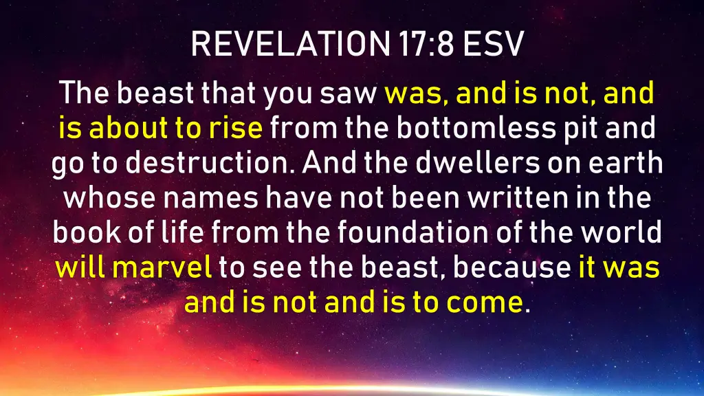 revelation 17 8 esv the beast that