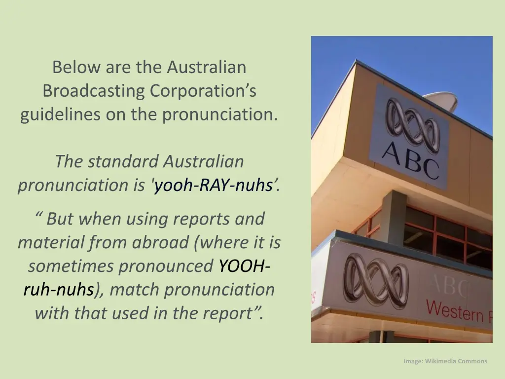 below are the australian broadcasting corporation