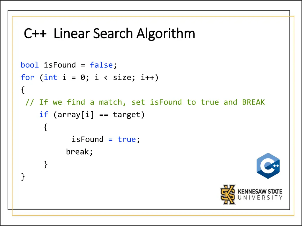 c linear search algorithm c linear search