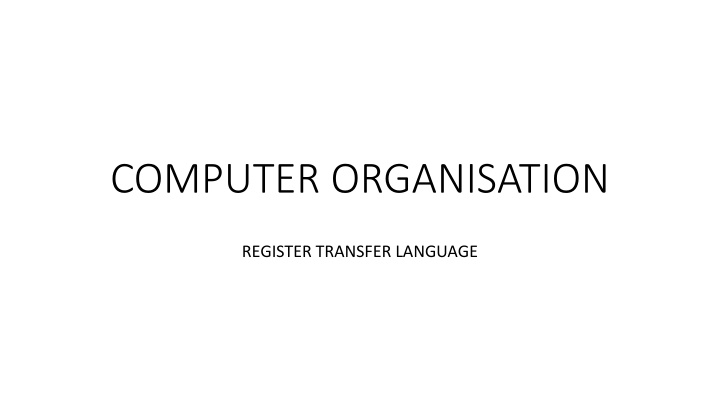 computer organisation