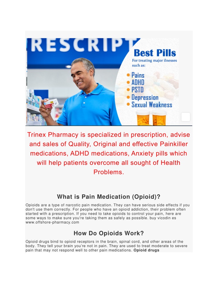 trinex pharmacy is specialized in prescription