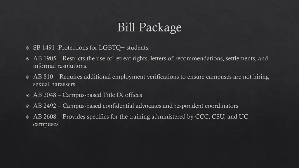 bill package 2