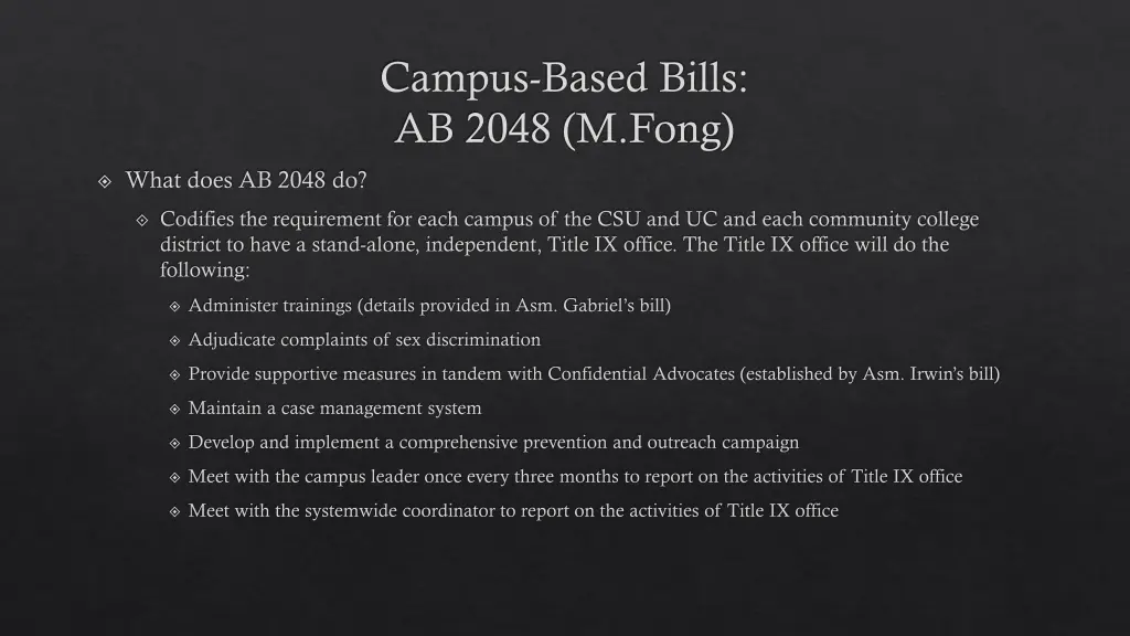 campus based bills ab 2048 m fong