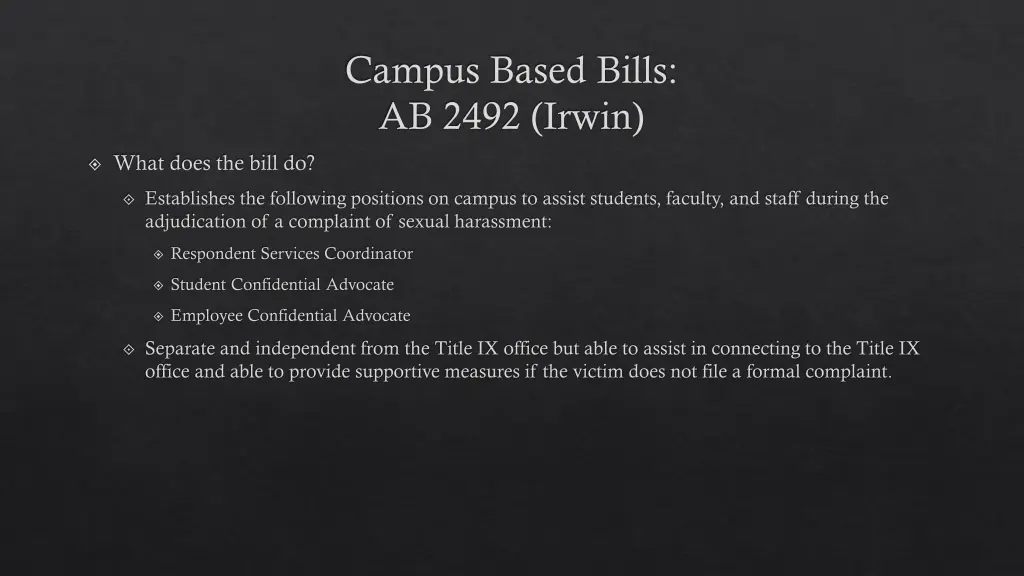 campus based bills ab 2492 irwin