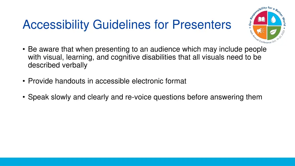 accessibility guidelines for presenters