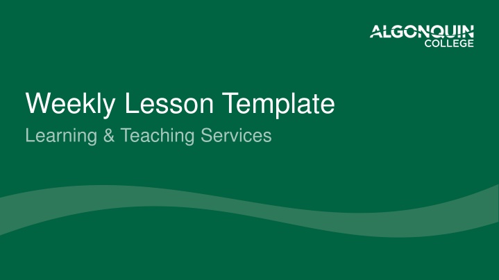 weekly lesson template learning teaching services