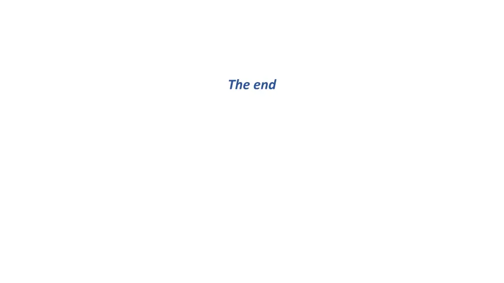 the end