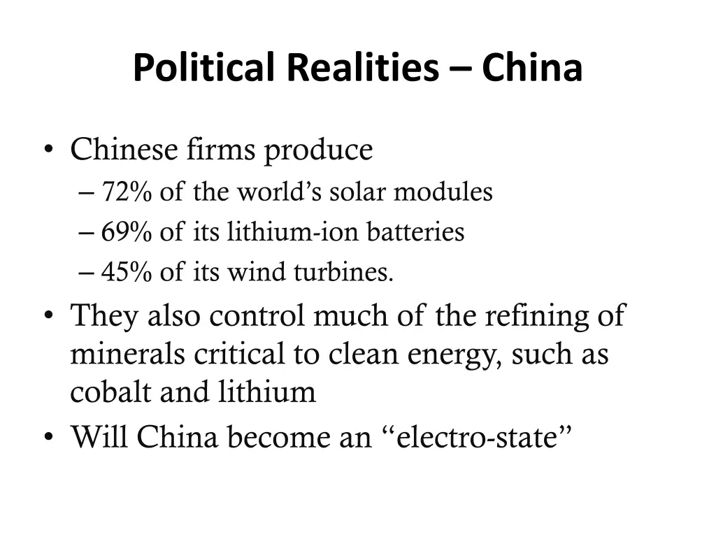 political realities china