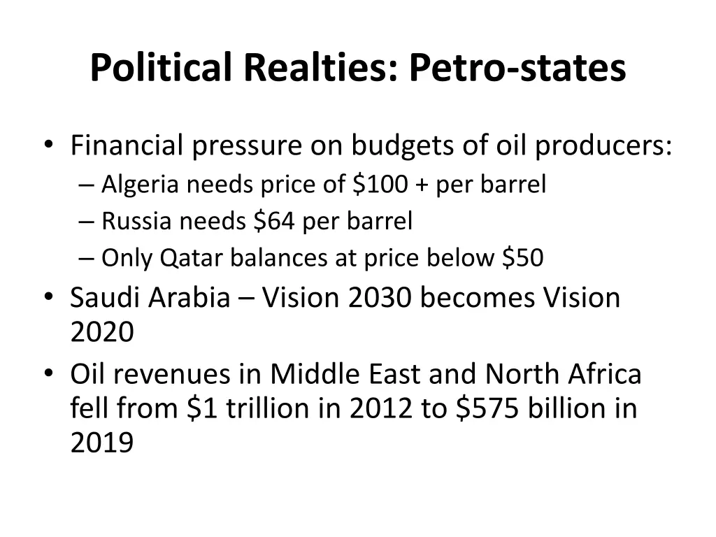 political realties petro states