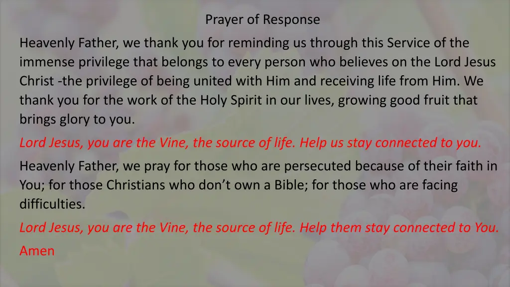 prayer of response