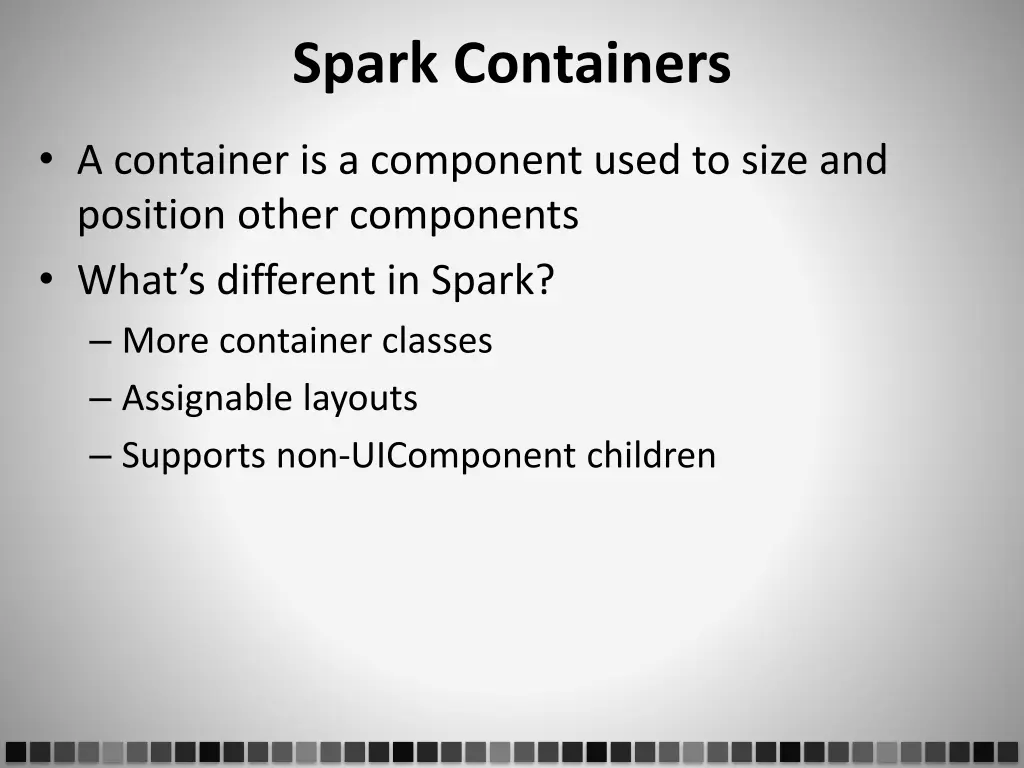 spark containers