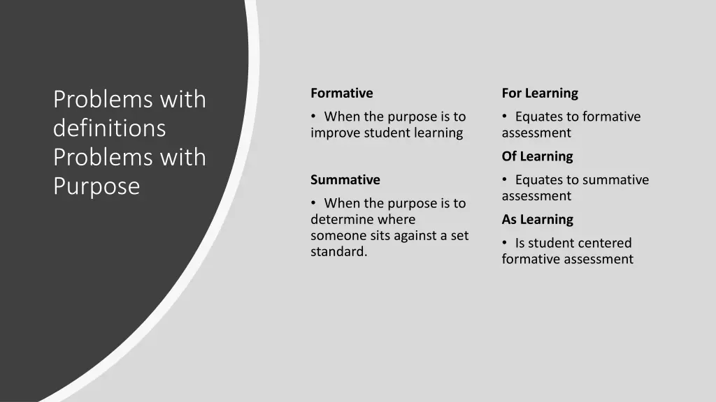 formative when the purpose is to improve student