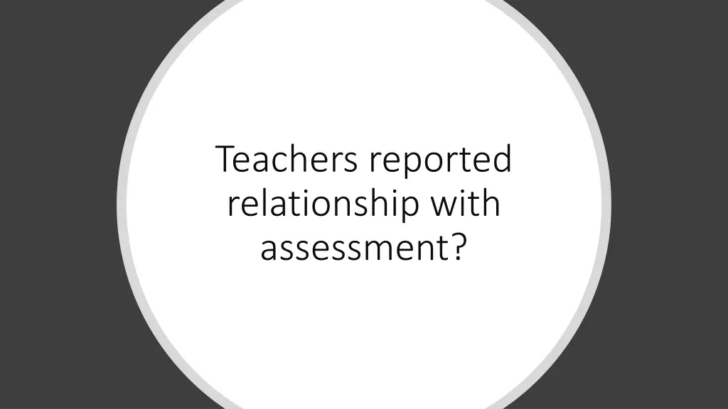 teachers reported relationship with assessment