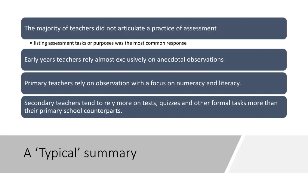 the majority of teachers did not articulate