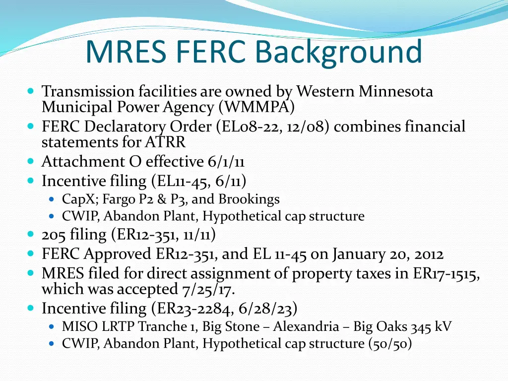 mres ferc background