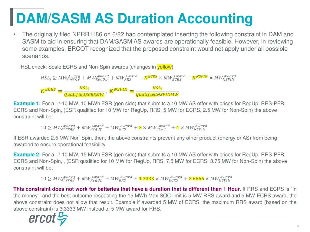 dam sasm as duration accounting