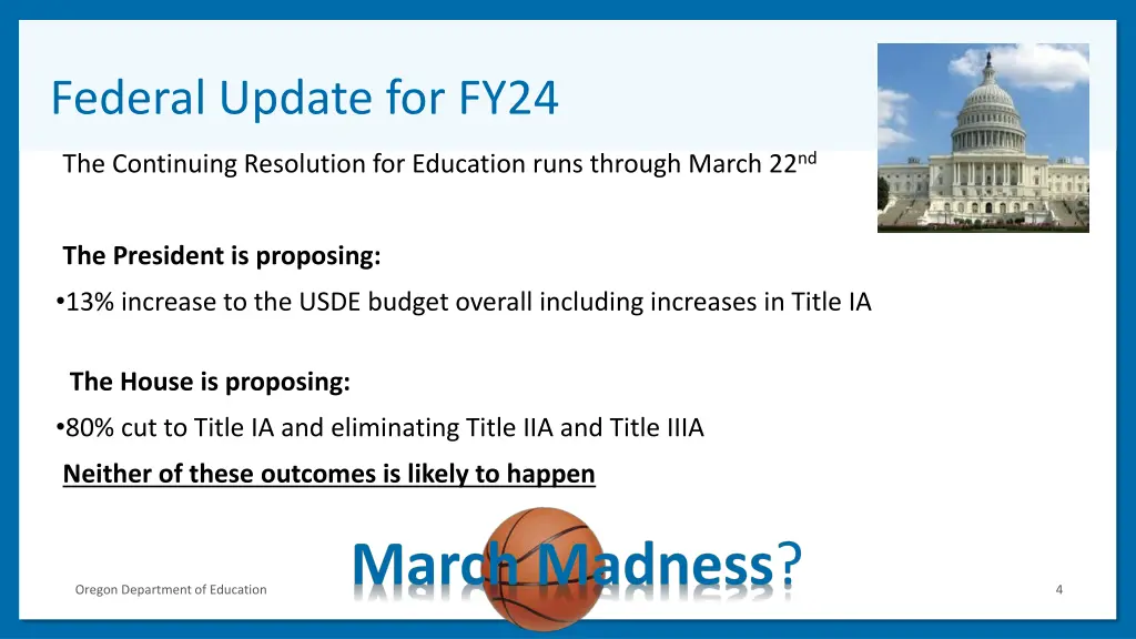 federal update for fy24