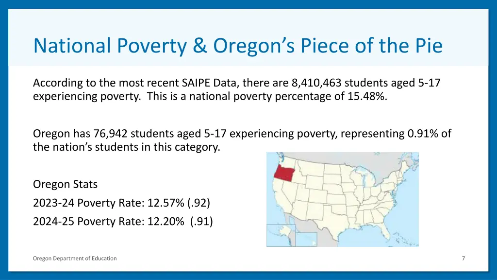 national poverty oregon s piece of the pie