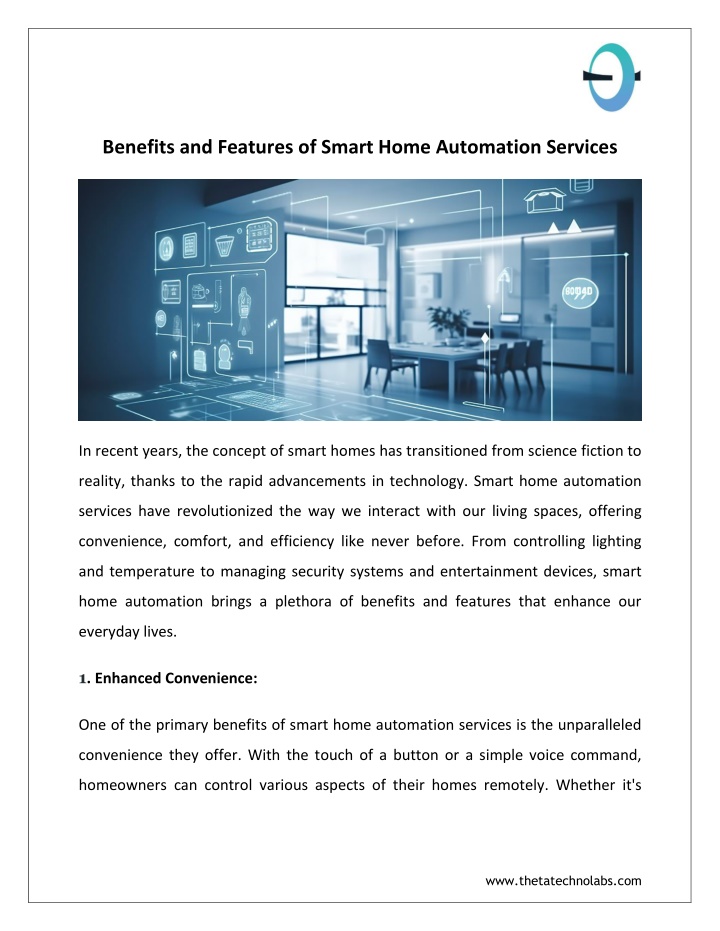 benefits and features of smart home automation