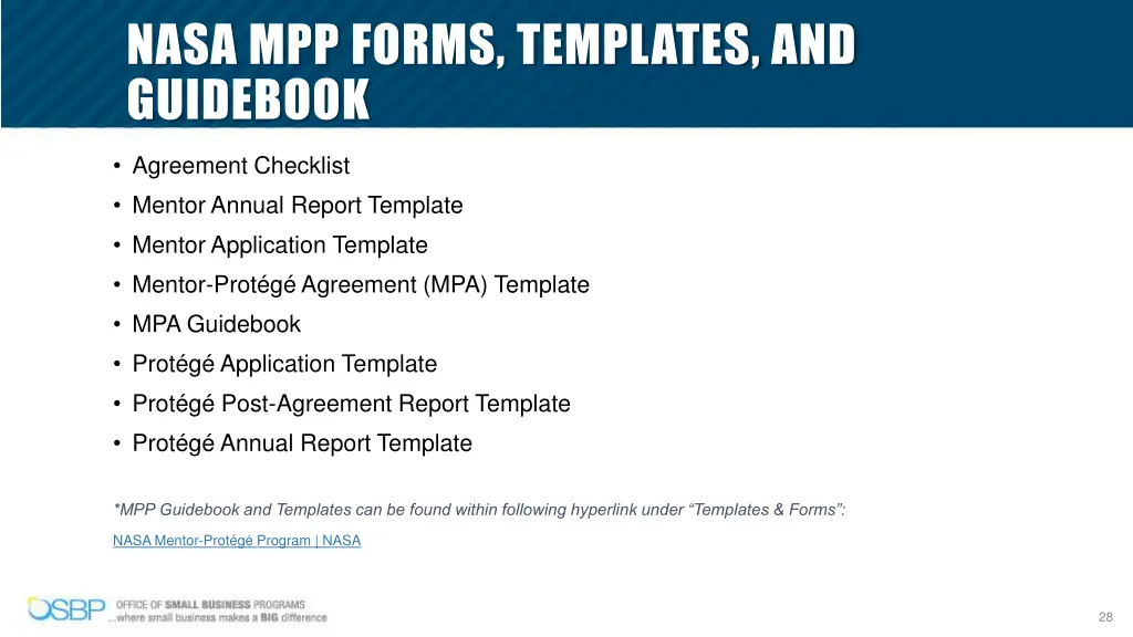 nasa mpp forms templates and guidebook