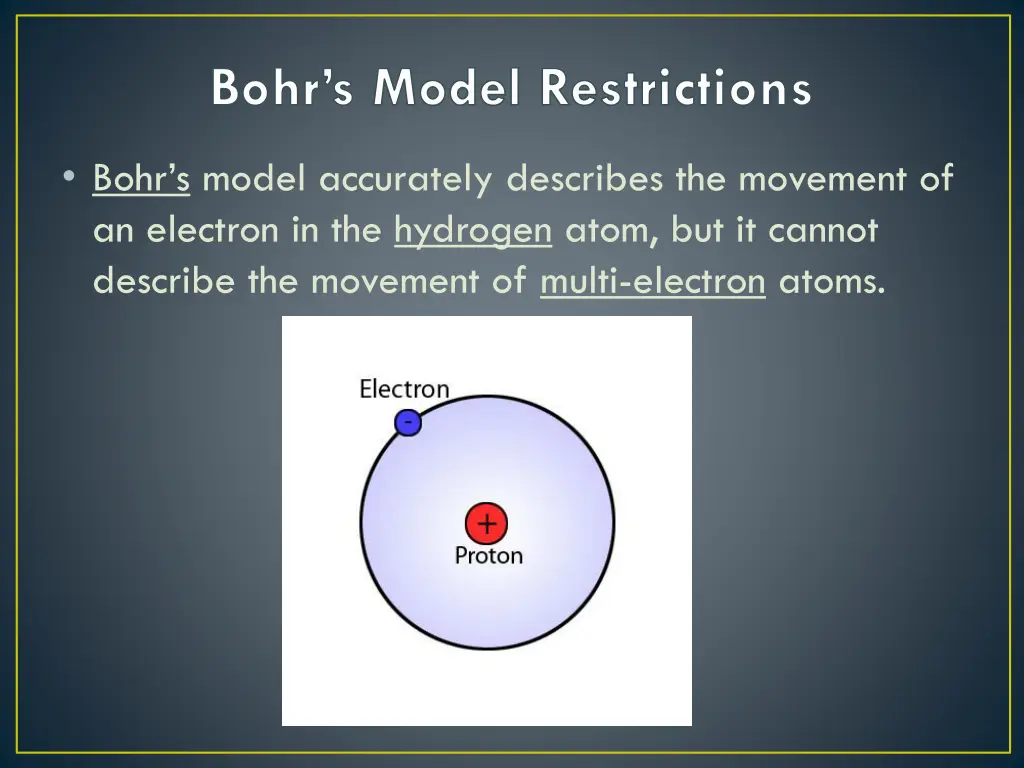 bohr s model restrictions