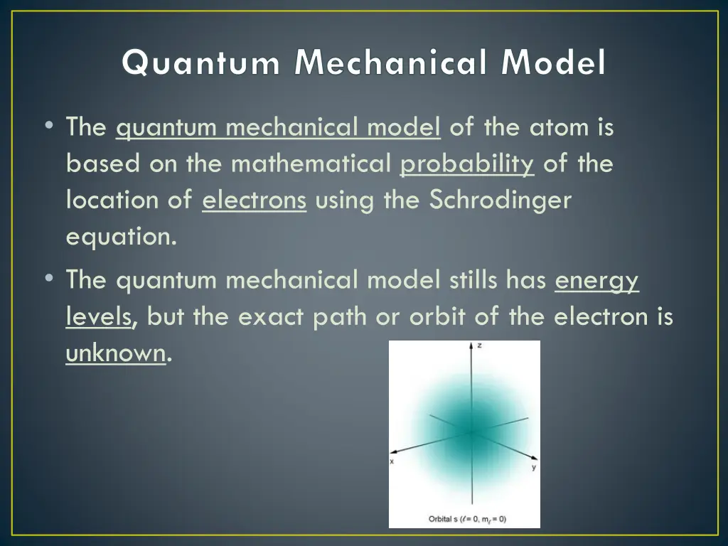 quantum mechanical model