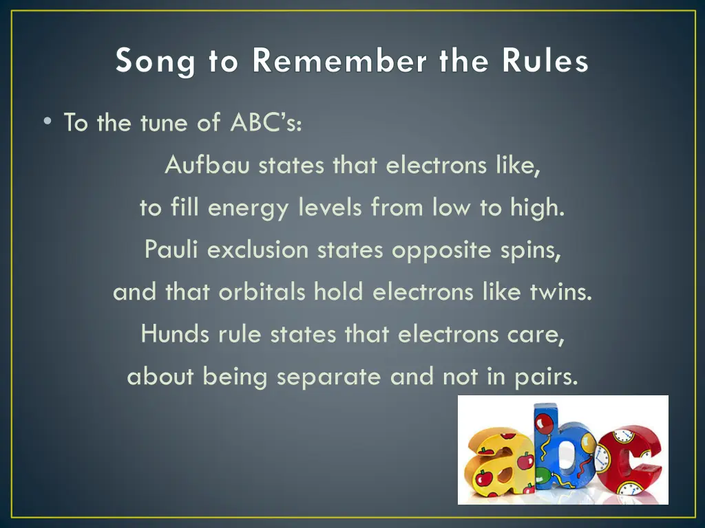 song to remember the rules