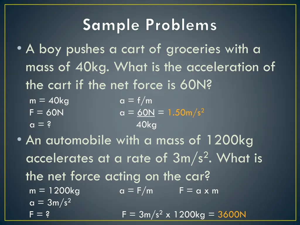 sample problems a boy pushes a cart of groceries