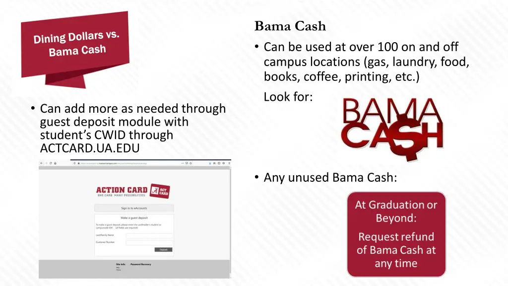 bama cash can be used at over