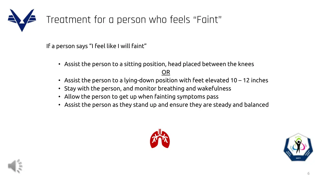 treatment for a person who feels faint