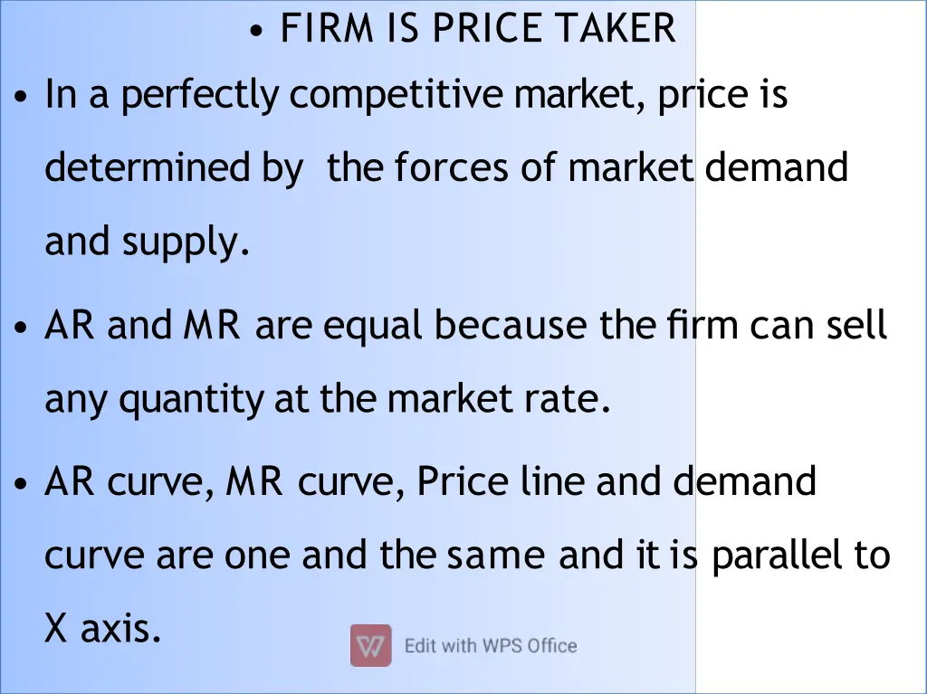 firm is price taker